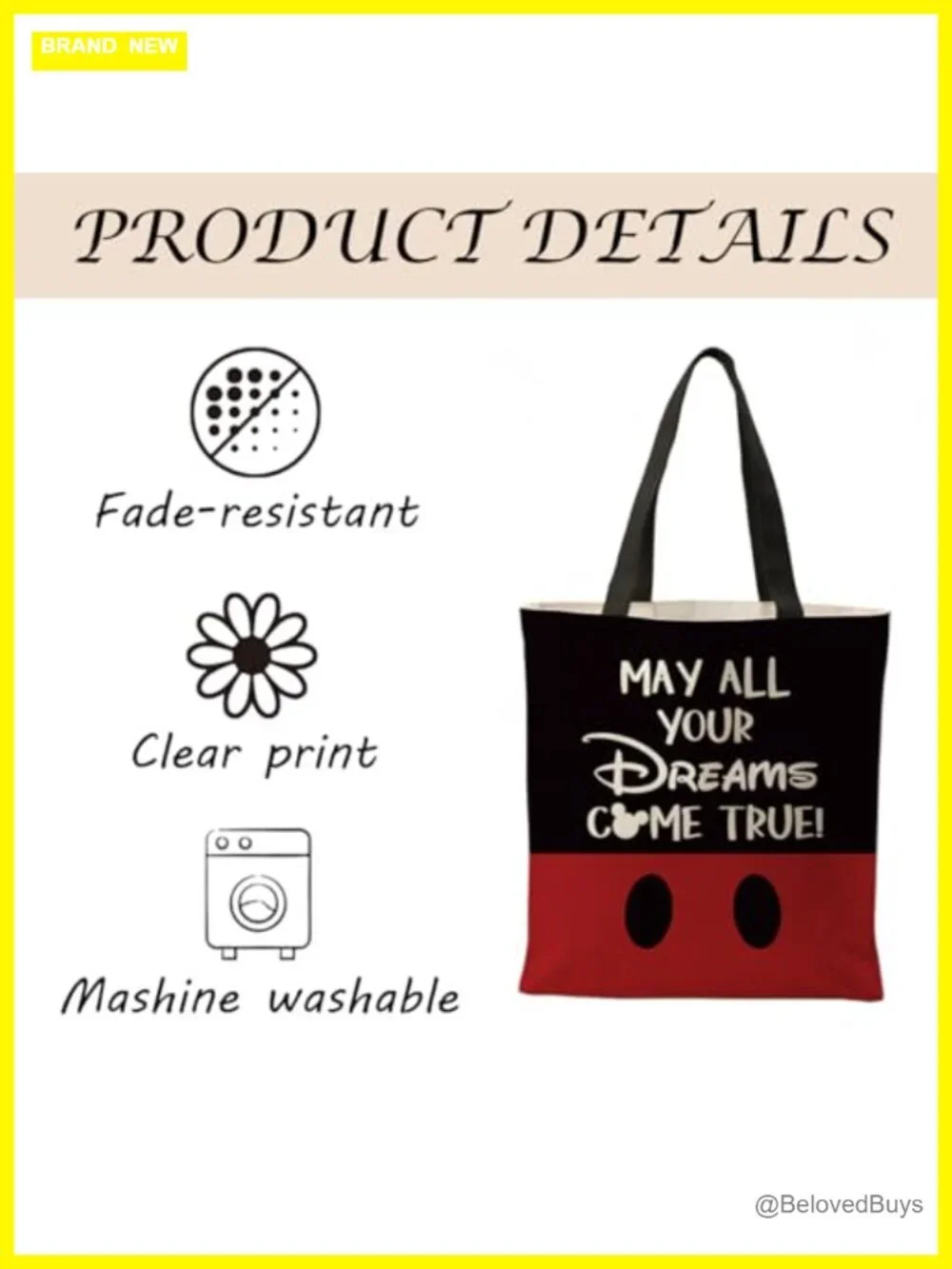 Inspiring Canvas Tote Bag, Reusable, Shopping, Work, Vacation